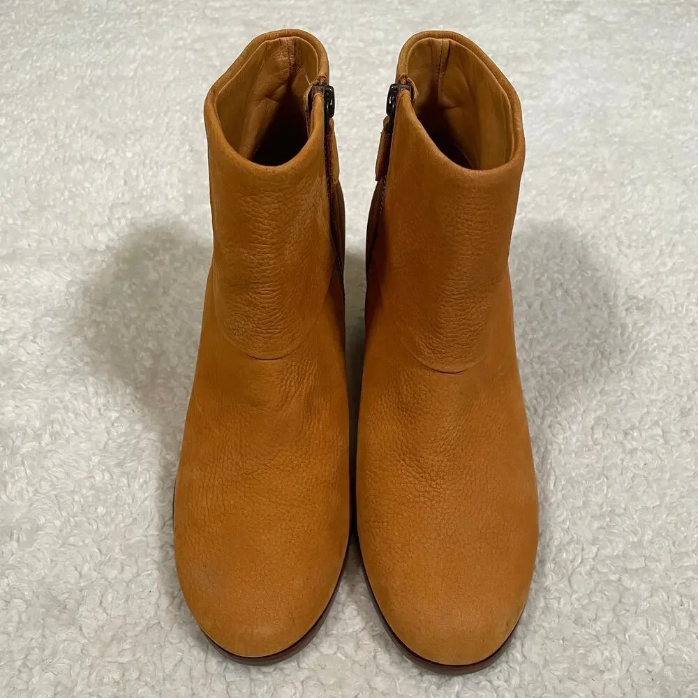 Cole Haan Cassidy Booties Nubuck Leather Orange-camel Stacked Heels Nike‎ Air 7